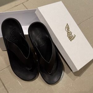 Ancient Greek Sandals Classic Black Flip-Flops